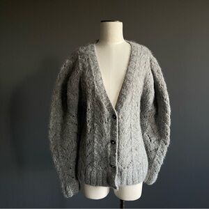 St. Roche Alpaca Cardigan Gray Oversized Cozy Knit Quiet Luxury Parisian Capsule